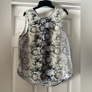 Gray Floral Top